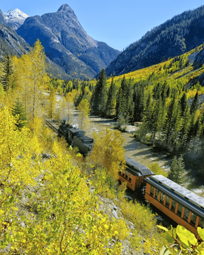 Durango Silverton railroad is a narrow gauge railroad that follows the Animas River