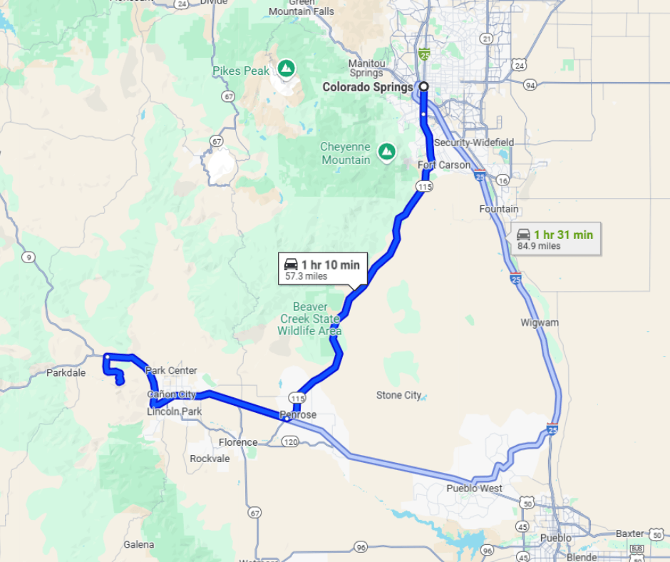 Denver to Royal Gorge drive is pretty scenic and a great road trip from Mile High City