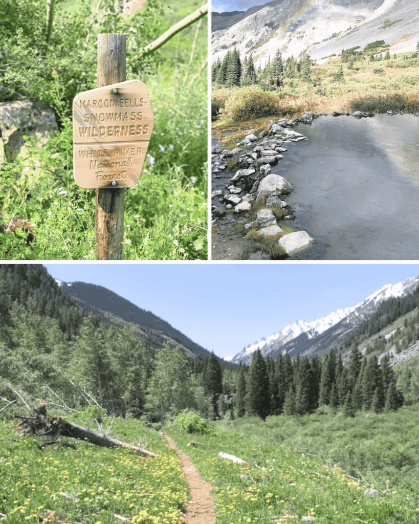Conundrum Hot Springs can be reached via 9 mile hike in the Maroon Bells Aspen Wilderness area
