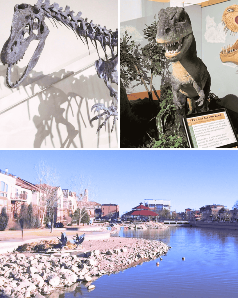 Top Dinosaur Museum in Fruita. Bottom Pueblo Historic Riverwalk